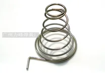 Flashlight battery spring, tower-type compression spring
